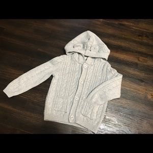 Gray Button down Hooded Sweater
